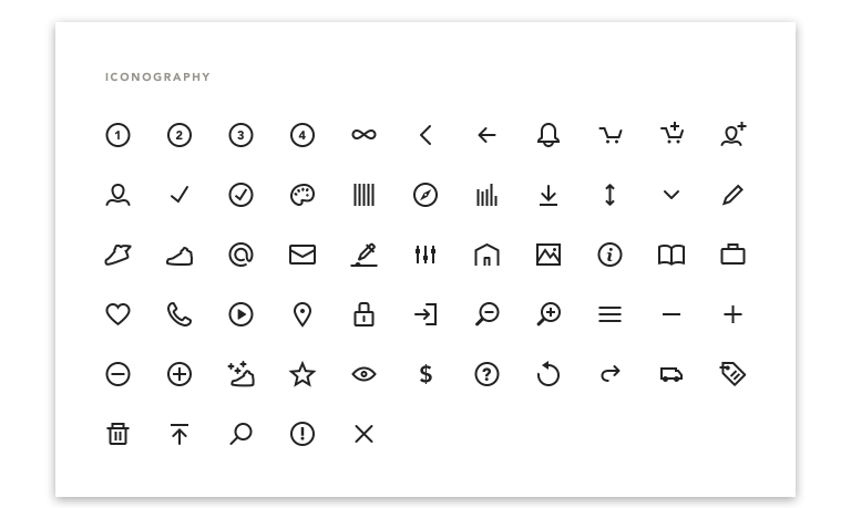 A screenshot of the iconography in the design system of Cultivator designed by Supply